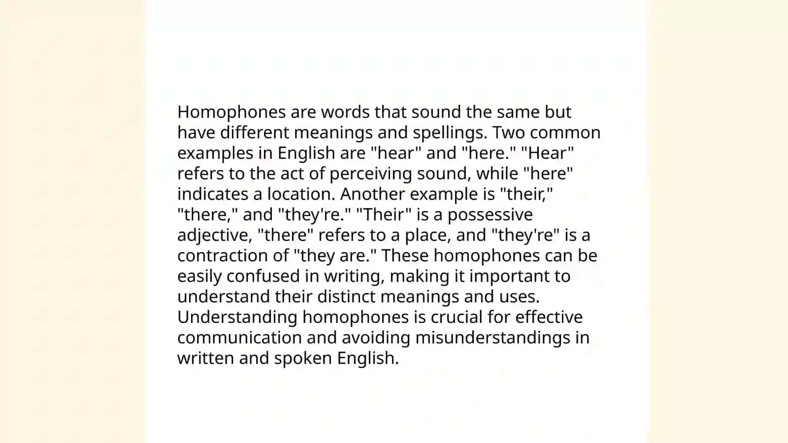 Homophones and Homographs 4