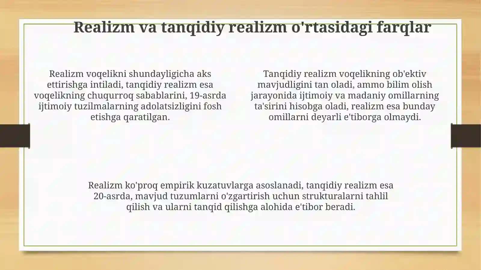 Realizm va tanqidiy realizm 4