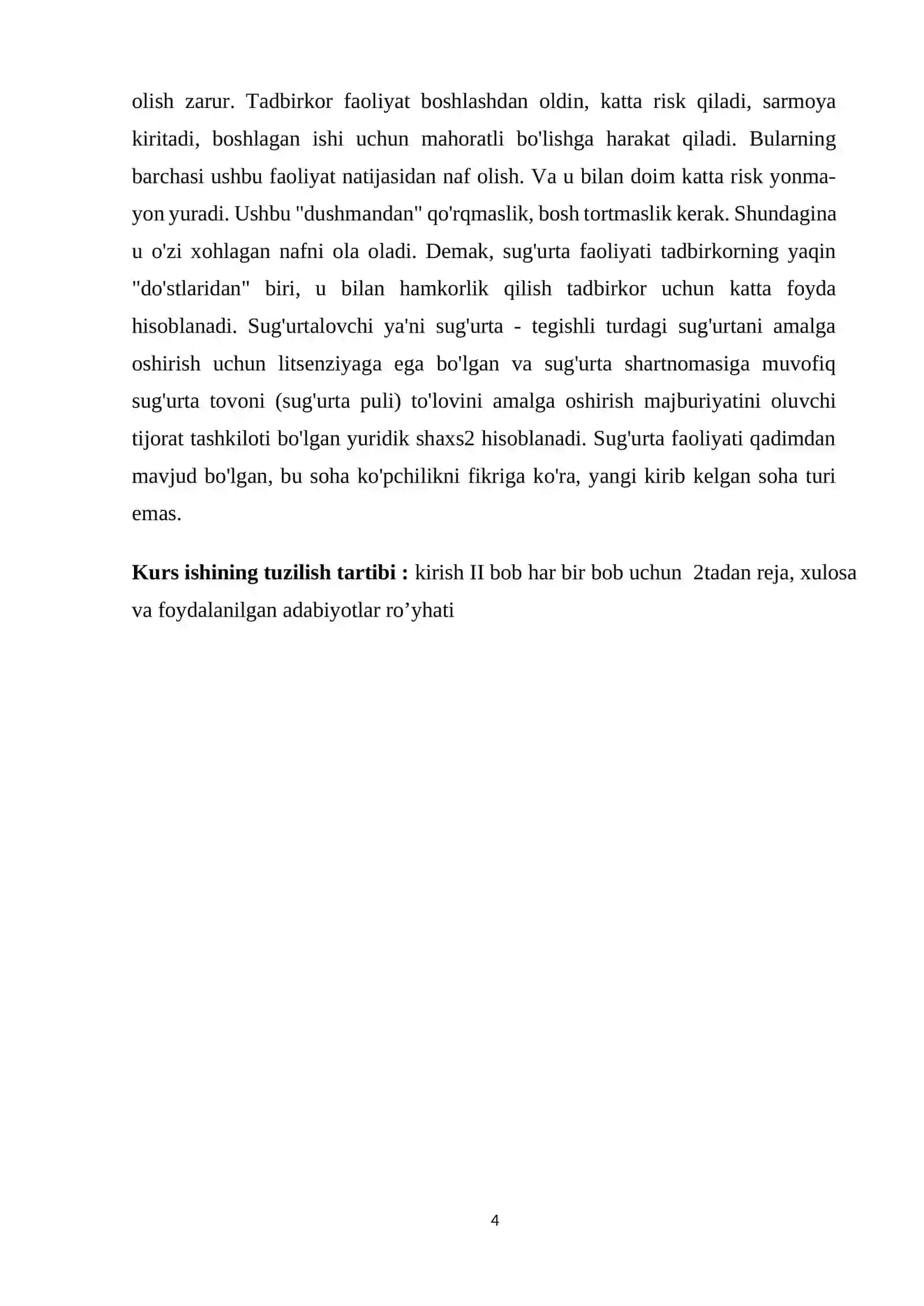 Tavakkalchilikni pasaytirishda sug’urtaning ahamiyati 4