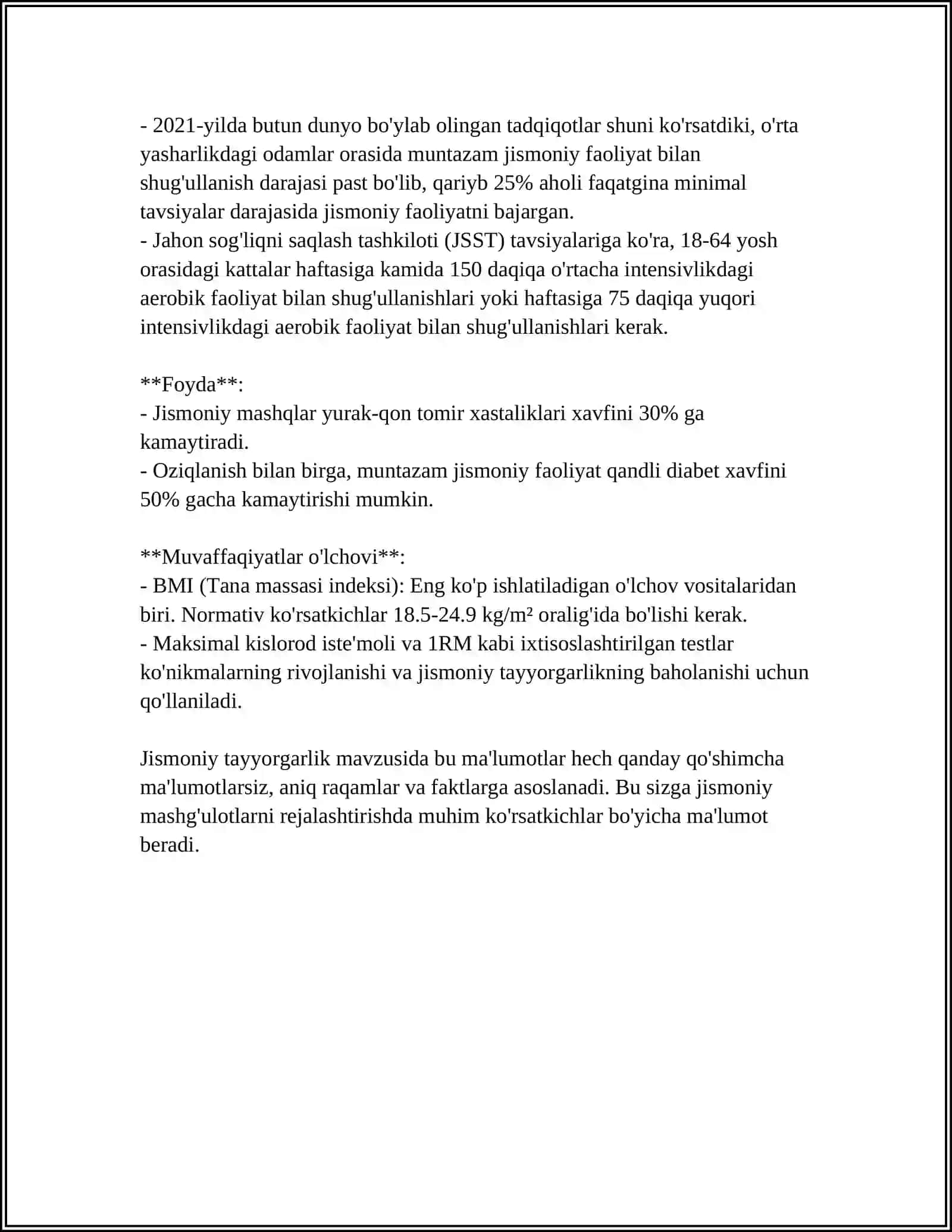 REFERAT YENGIL ATLETIKADAN TAYORGARLIK TURLARINING O'RNI 4