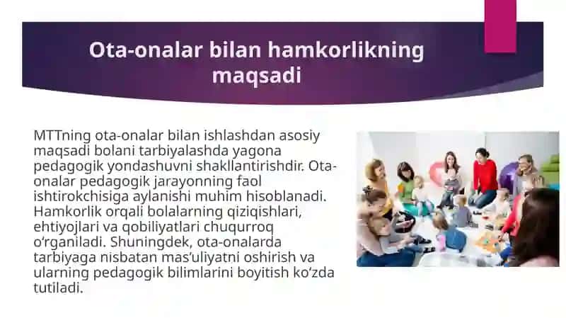 MTTning ota-onalar bilan olib boradigan ishlari 4