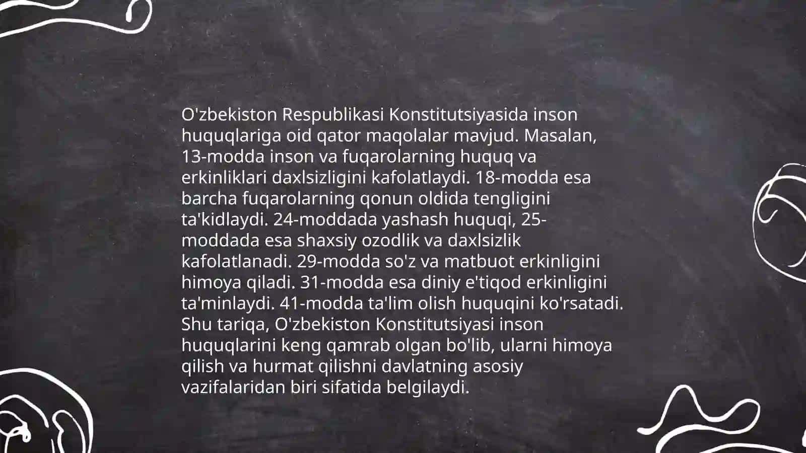 O'zbekistonda inson huquqlari va erkinliklari kafolatining yaratilishi 4