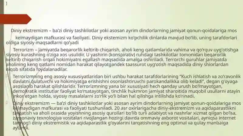 Ekstremizm va terorizmga qarshi kurashning ma'naviy ma'rifiy asoslari 4