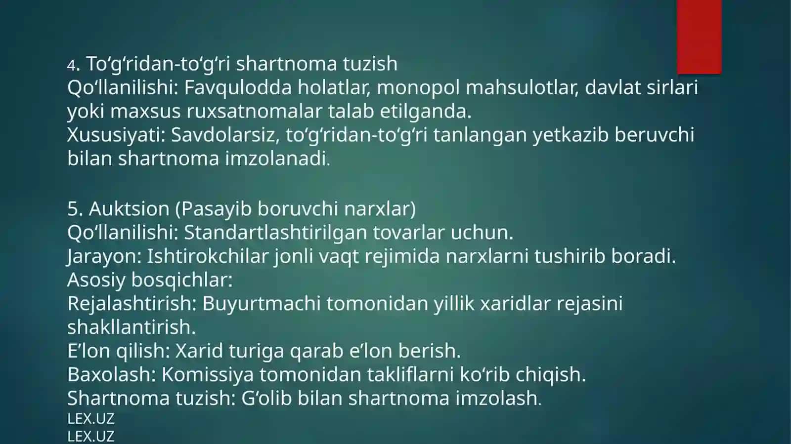DAVLAT XARIDLARI MEZONLARI VA MUDDATLARI 4