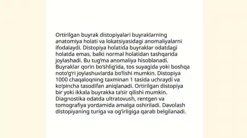 Chаqаlоqlаr vа yosh bоlаlаrdа buyrak, buyrak jоmlаrining jоyilаshishi vа shакlning xususiyatlаri 4