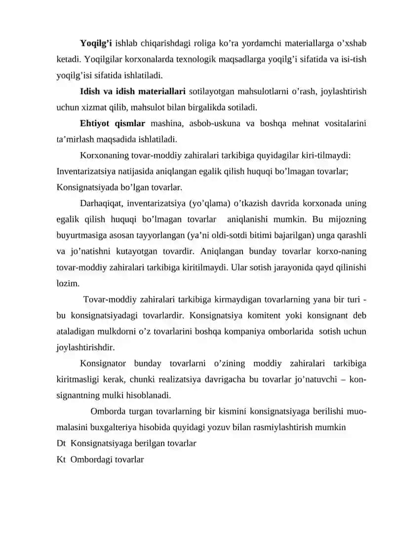 Tovar moddiy zahiralarni qabul qilishni xujjatlashtirish 4