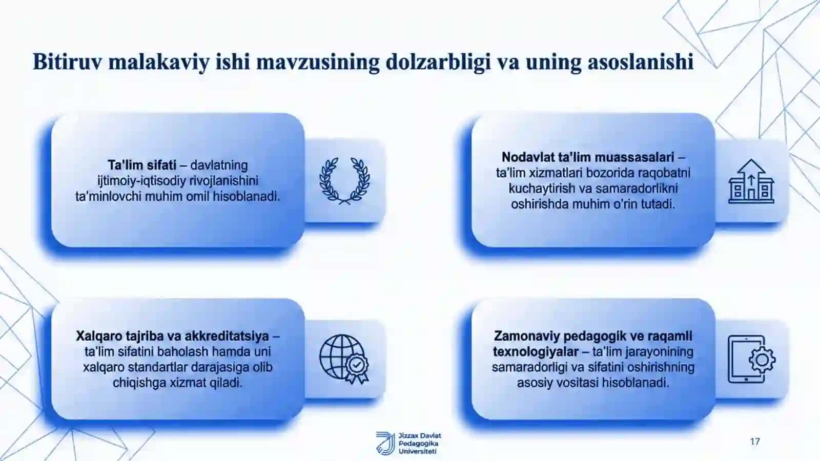 NODAVLAT TA’LIM MUASSASALARIDA TA’LIM SIFATINI OCHIRISHNING NAZARIY ASOSLARI 4