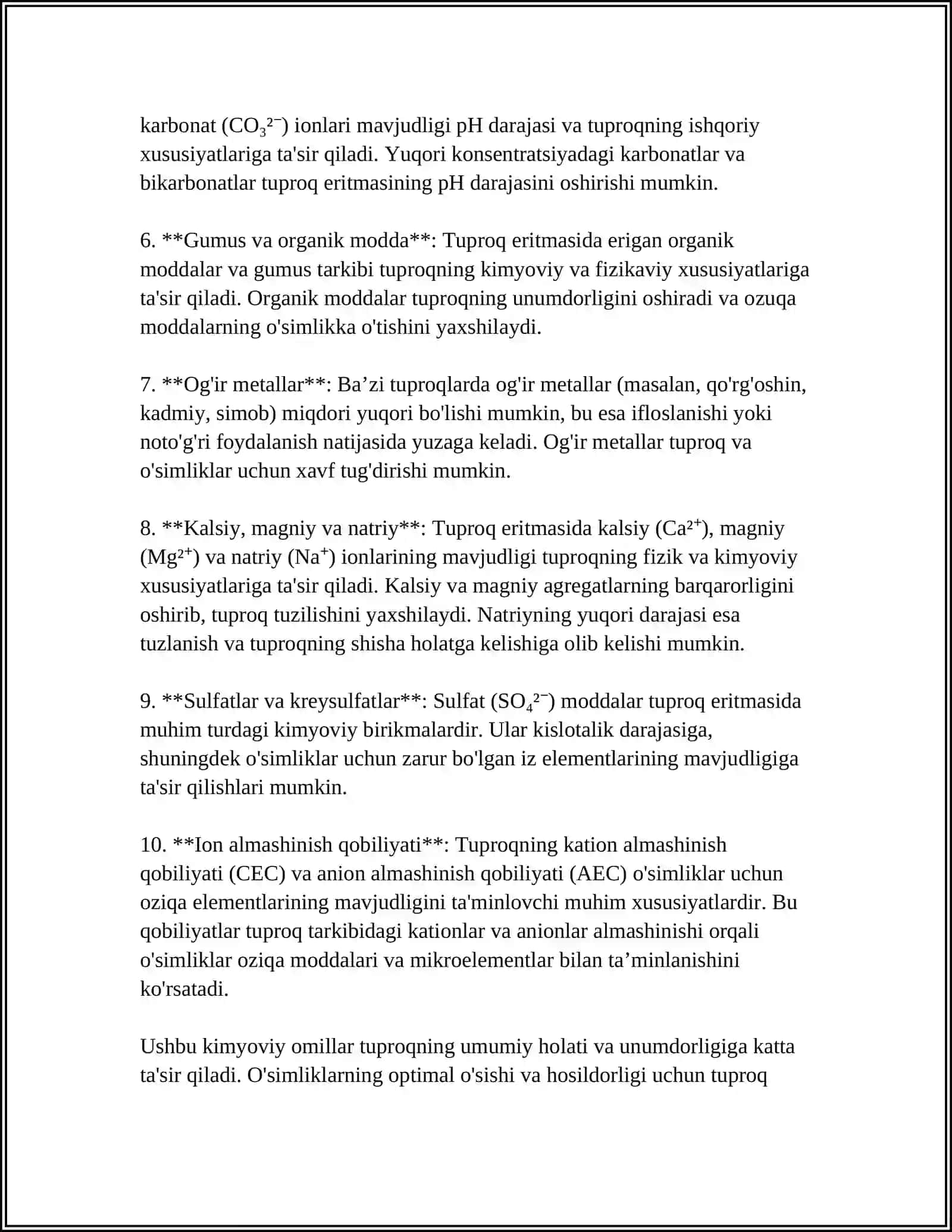 TUPROQ ERITMASI VA TUPROQDAGI OKSIDLANISH-QAYTARILSH JARAYONLARI 4