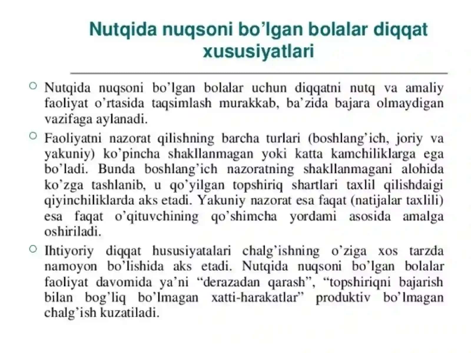 Xotira diqqat va vaqtincha bog'lar hosil bo'lish mexanizmlari 4