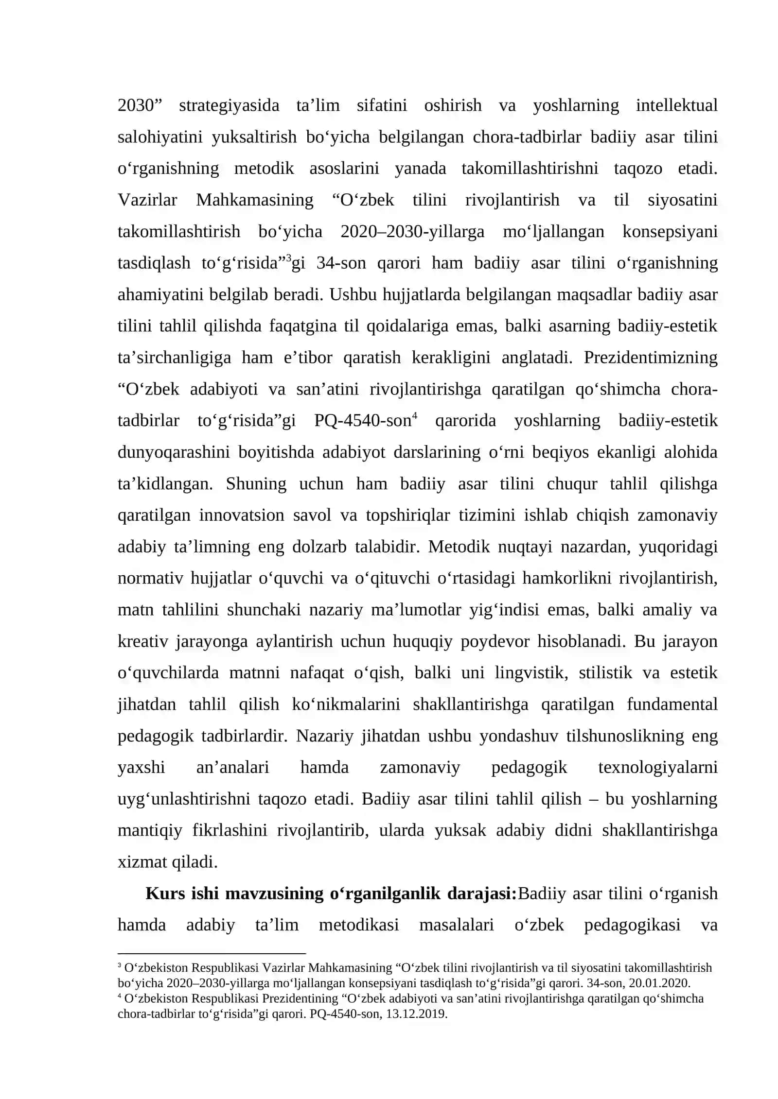 Adabiy-tanqidiy materiallarni o‘rganish    KURS ISHI 4