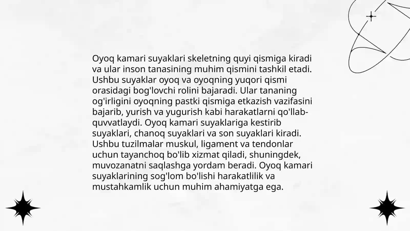 Oyoqning erkin turgan boʻlimidagi suyaklar 4