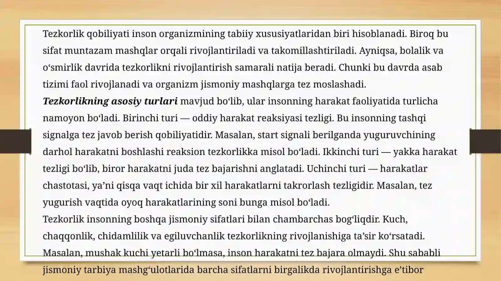 Tezkorlik qobiliyatini tarbiyalash 4