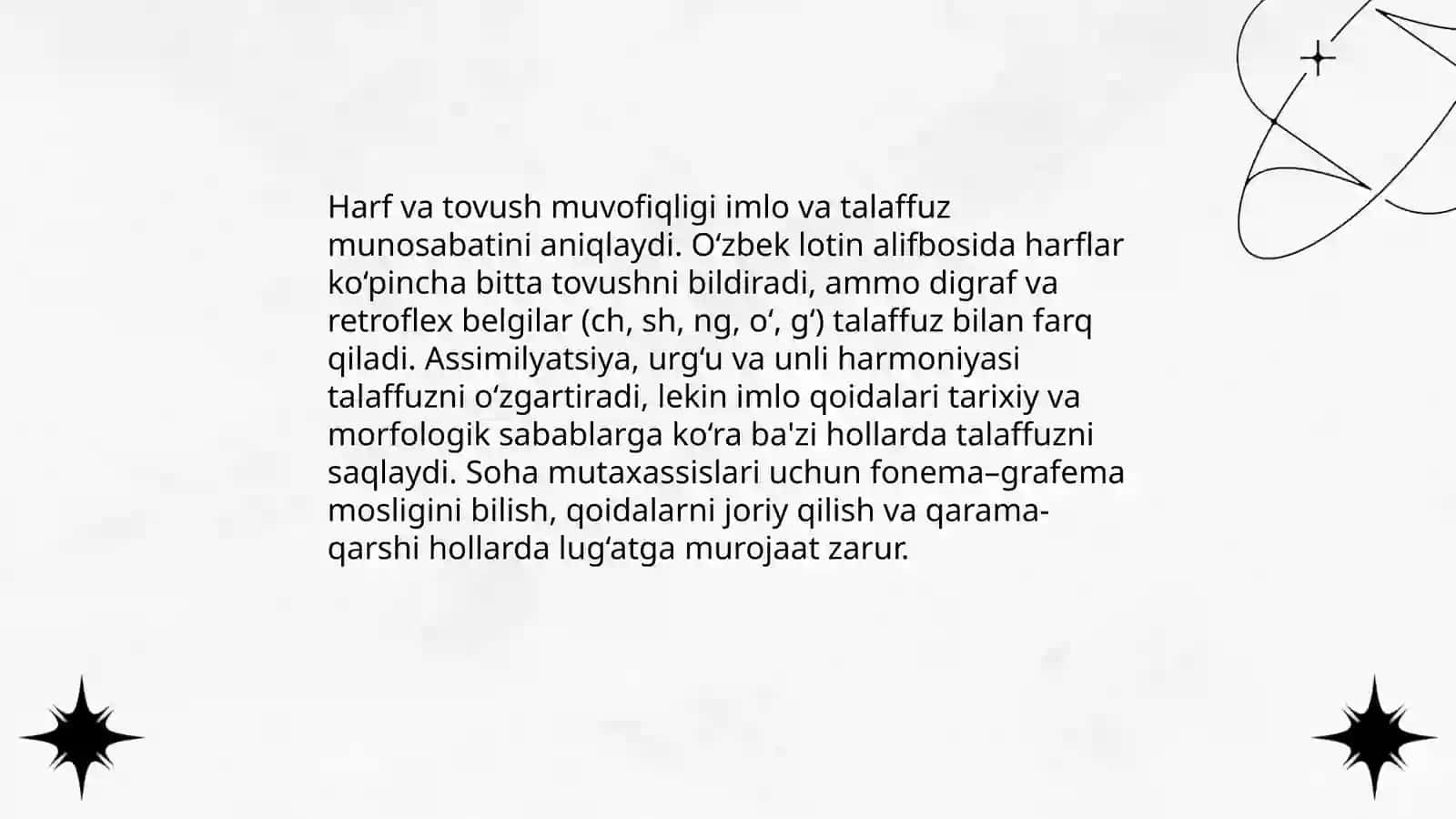 O‘zbek tilining imlo qoidalari va soha egalarining savodxonlig 4