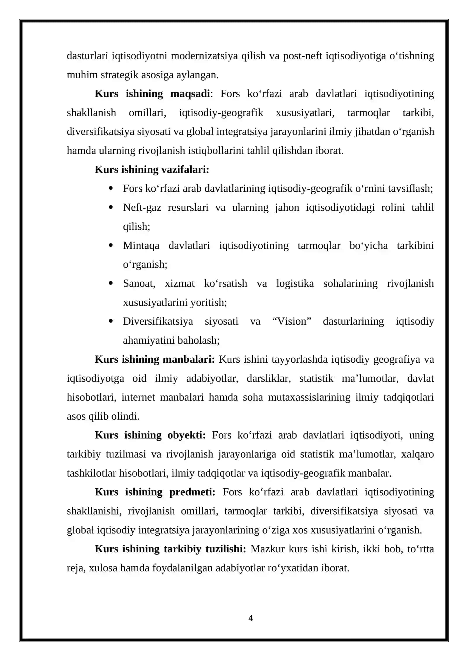 Fors ko’rfazi mamlakatlarining iqtisodiy-geografik tavsifi 4