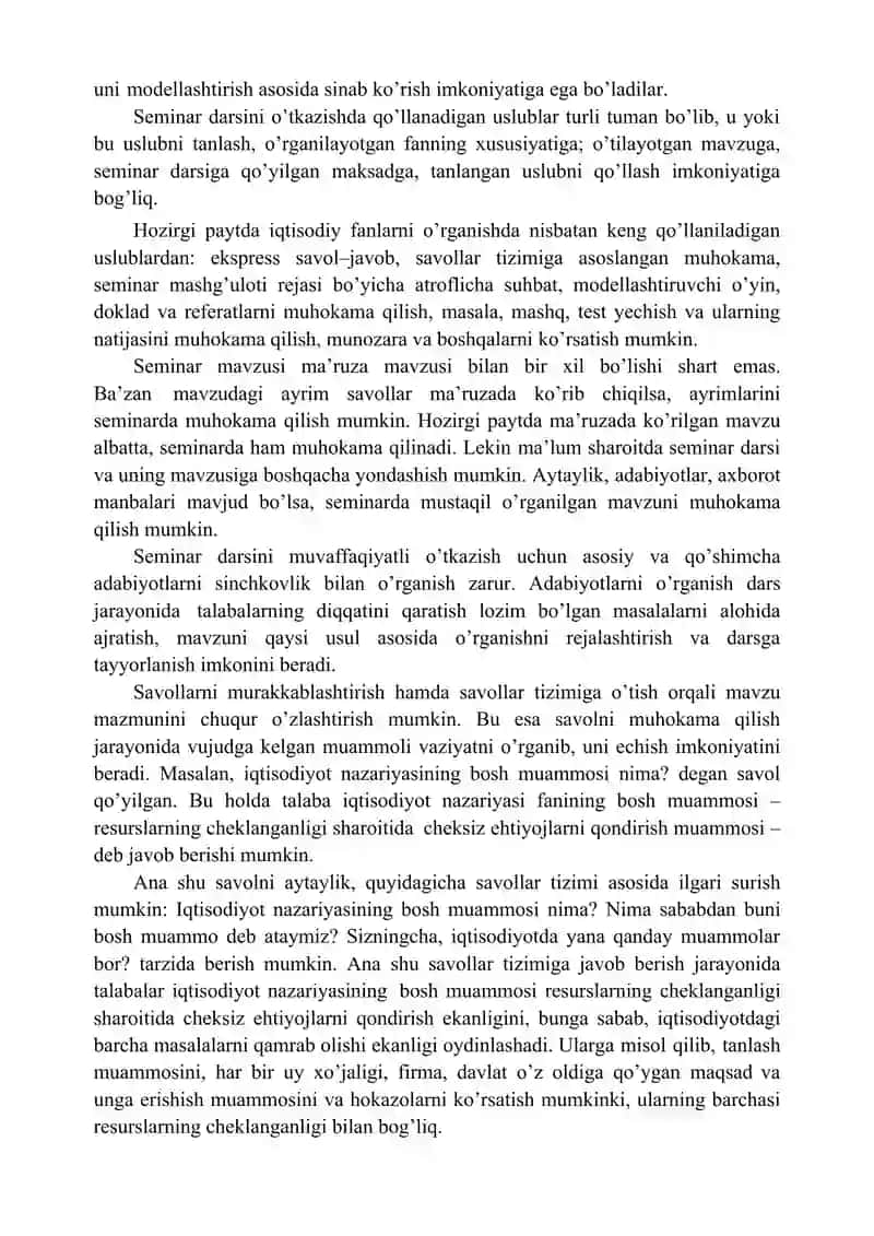 Seminar va amaliy mashg’ulotlarga tayyorgarlik ko’rish va ularni o’tkazish 4
