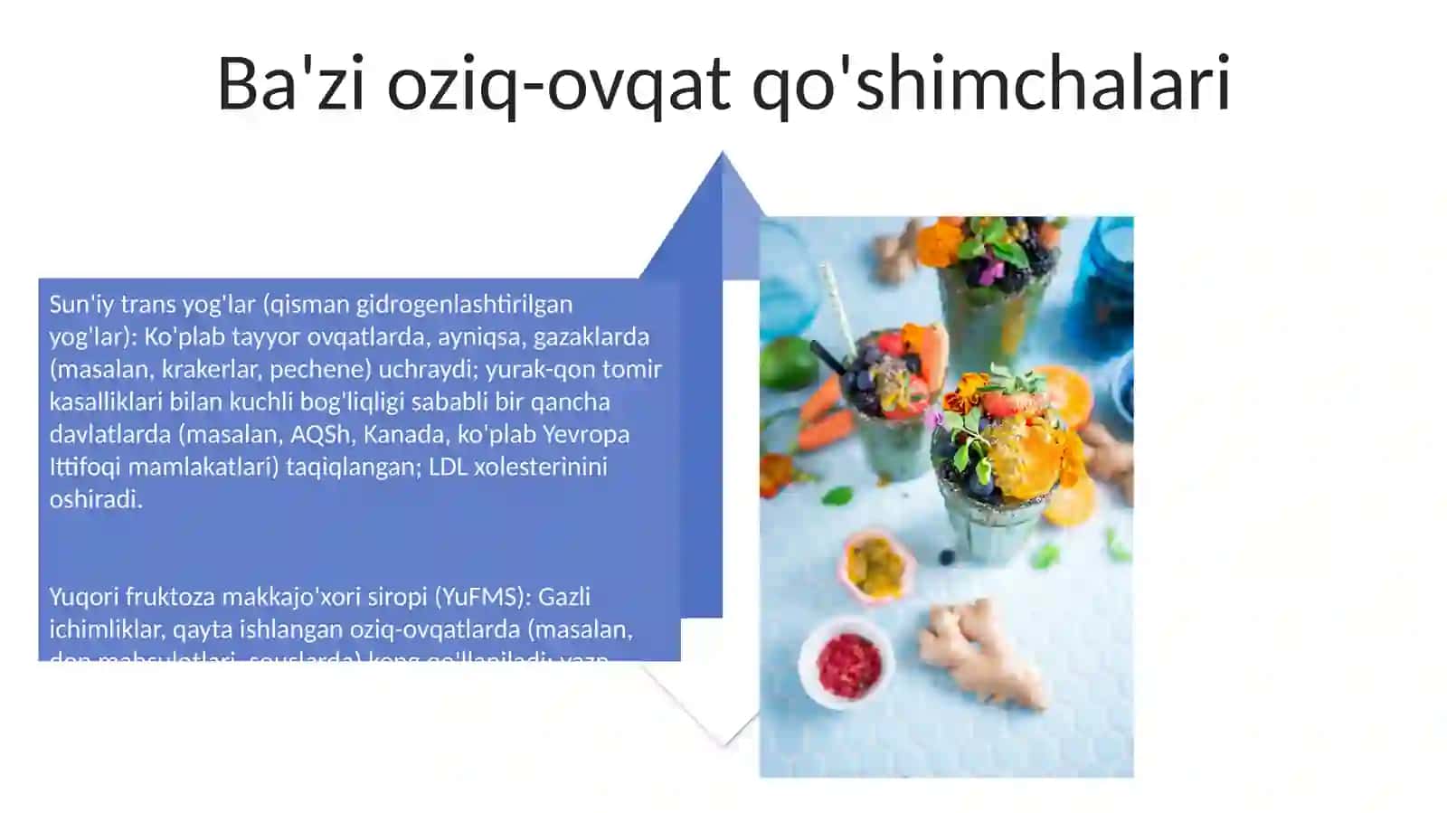 Inson salomatligi uchun nojoʻya taʼsir qiladigan isteʼmol qilinadigan mahsulotlar 4