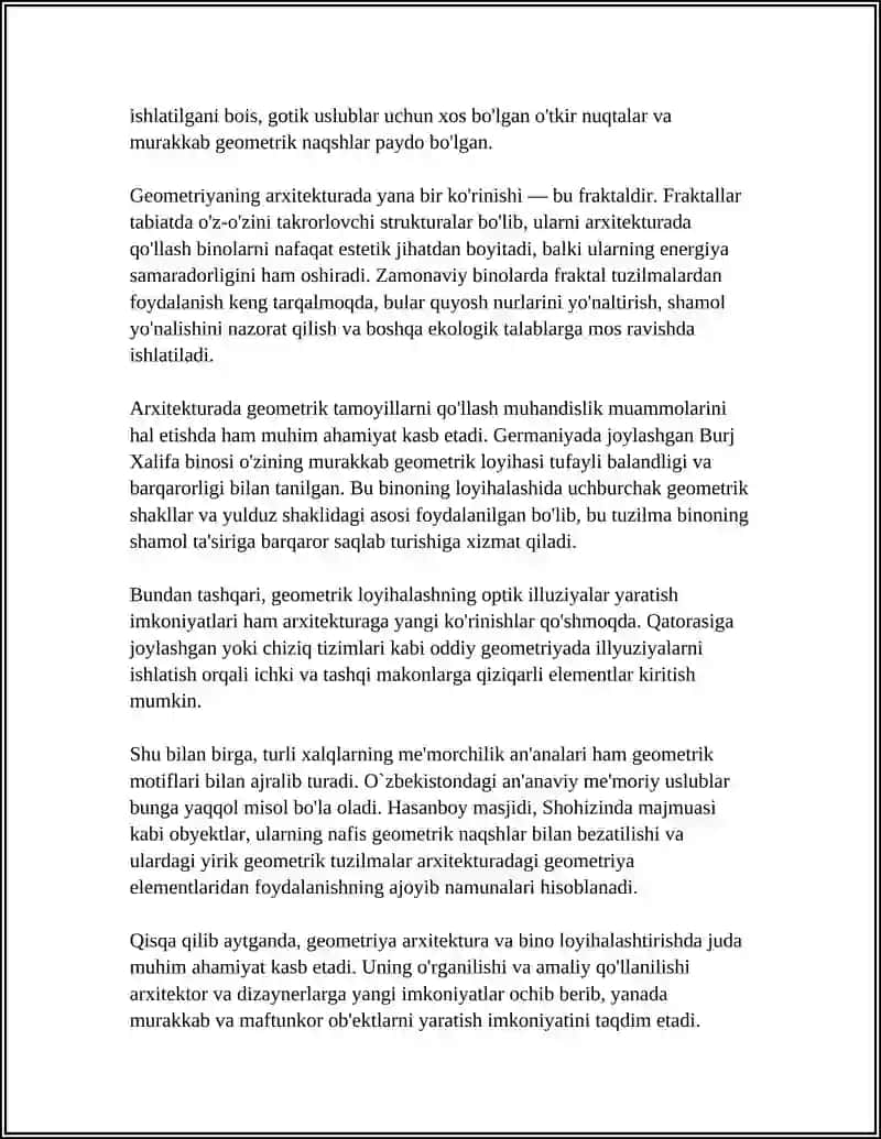 ARXITEKTURA VA BINO LOYIHALASHTIRISHDA GEOMETRIYA 4