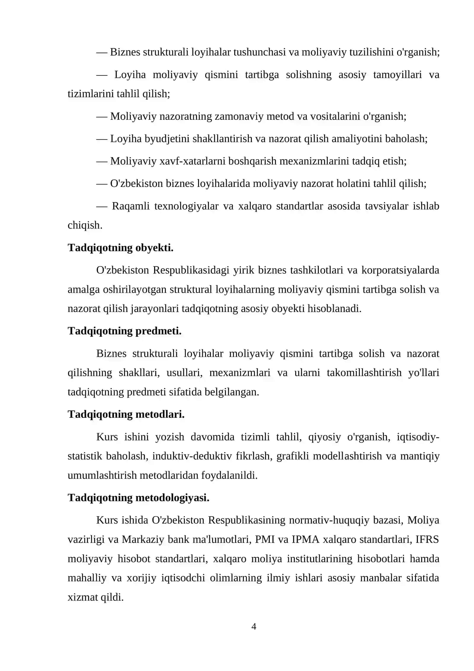 Biznes Strukturali Loyihalarning Moliyaviy Qismini Tartibga Solish va Nazorat Qilishning Ahamiyati 4