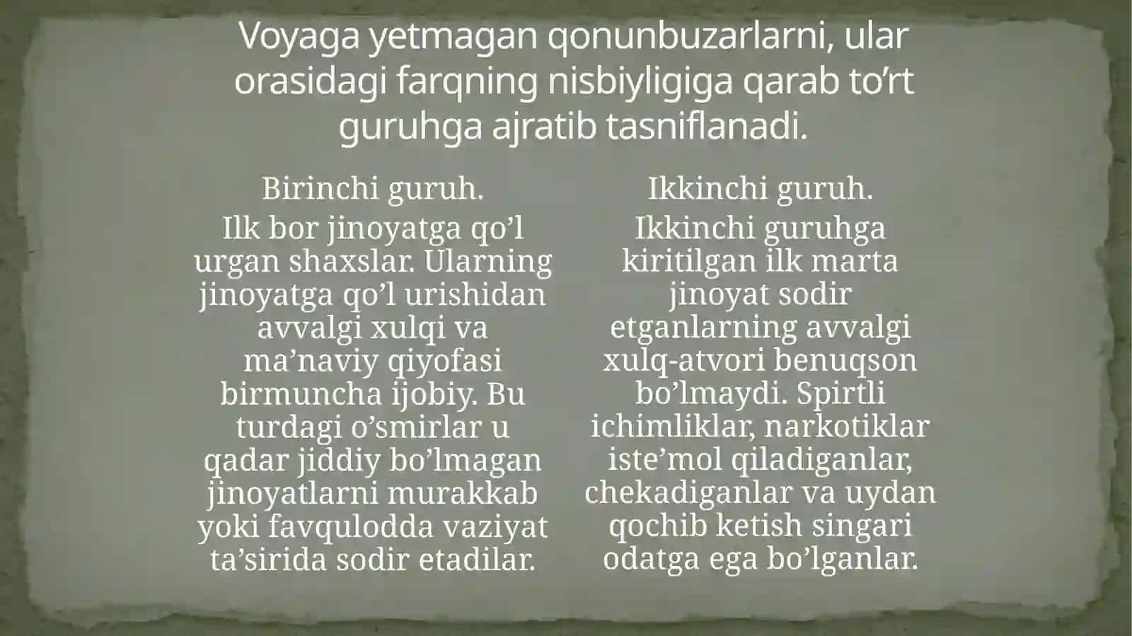 Jinoyatning kriminalistiktasnifi 4