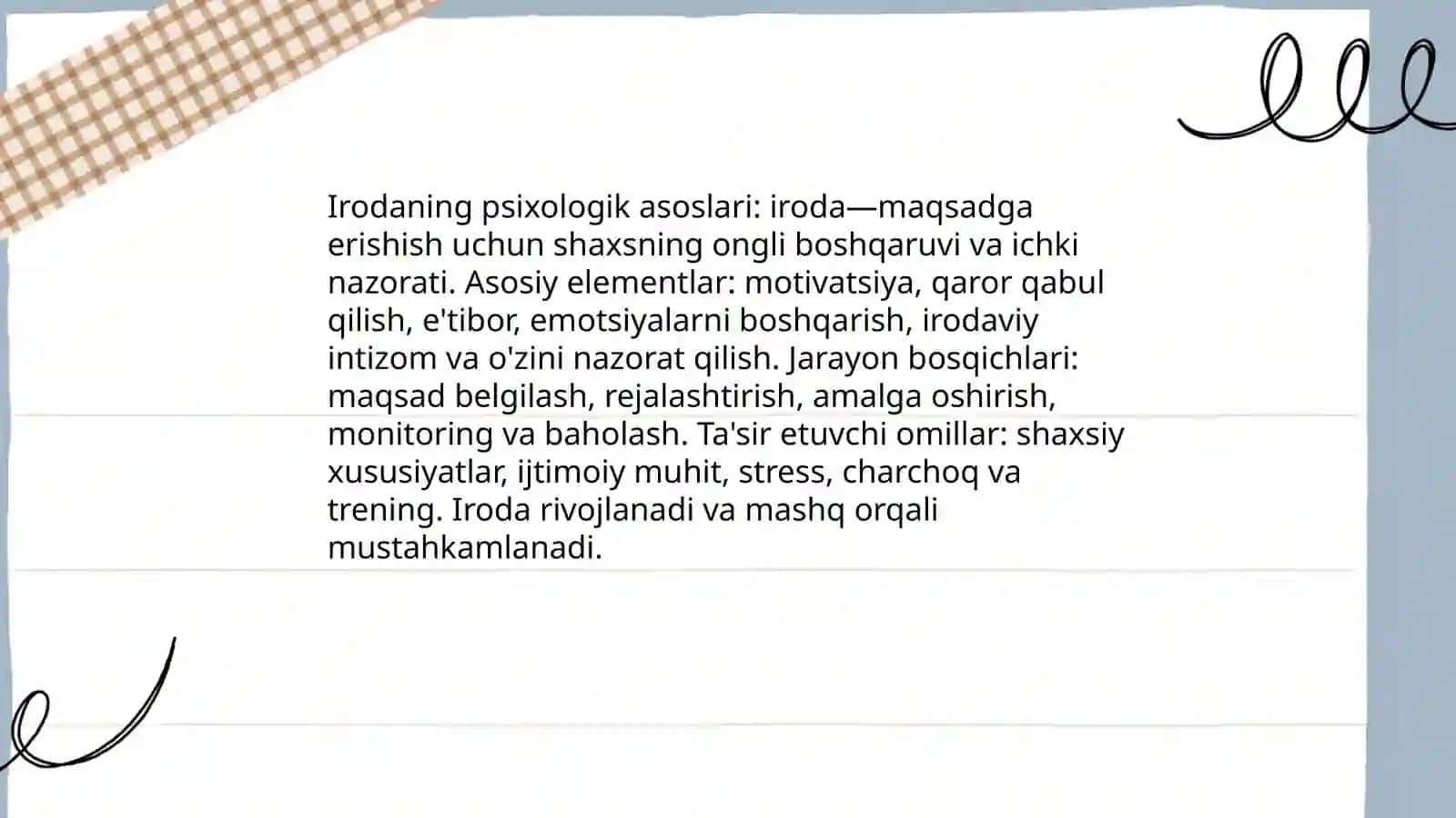 Iroda va irodaviy harakatlar 4