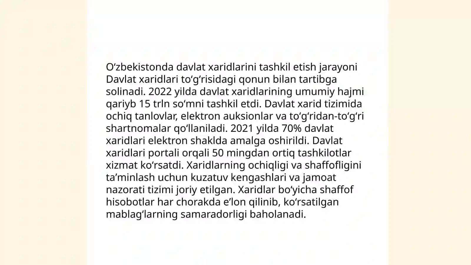 Davlat xaridini tashkil etish modellari va tashkiliy elementlari 4