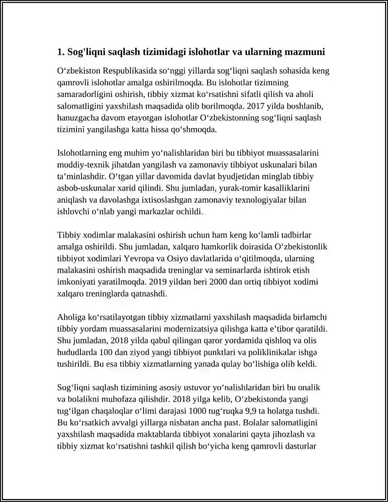 O'ZBEKISTONDA IJTIMOIY SOHADA AMALGA OSHIRILAYOTGAN O'ZGARISHLAR MAZMUN VA MOHIYATI 4