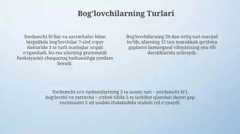 Yordamchi so'z turkumlar 4