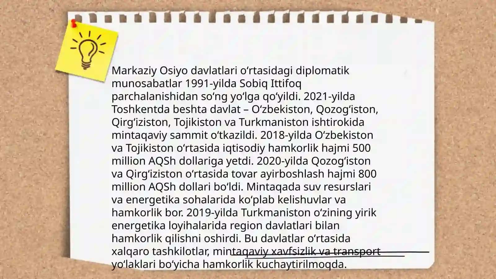 Oʻzbekistonning markaziy osiyo tinchlik va barqarorlikni taʼminlashdagi oʻrni 4