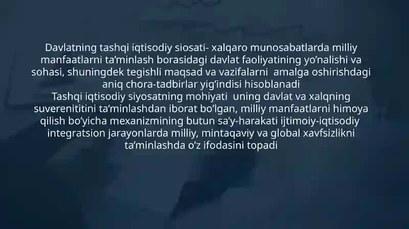Davlatning tashqi iqtisodiy faoliyatini tartibga solish siyosati 4