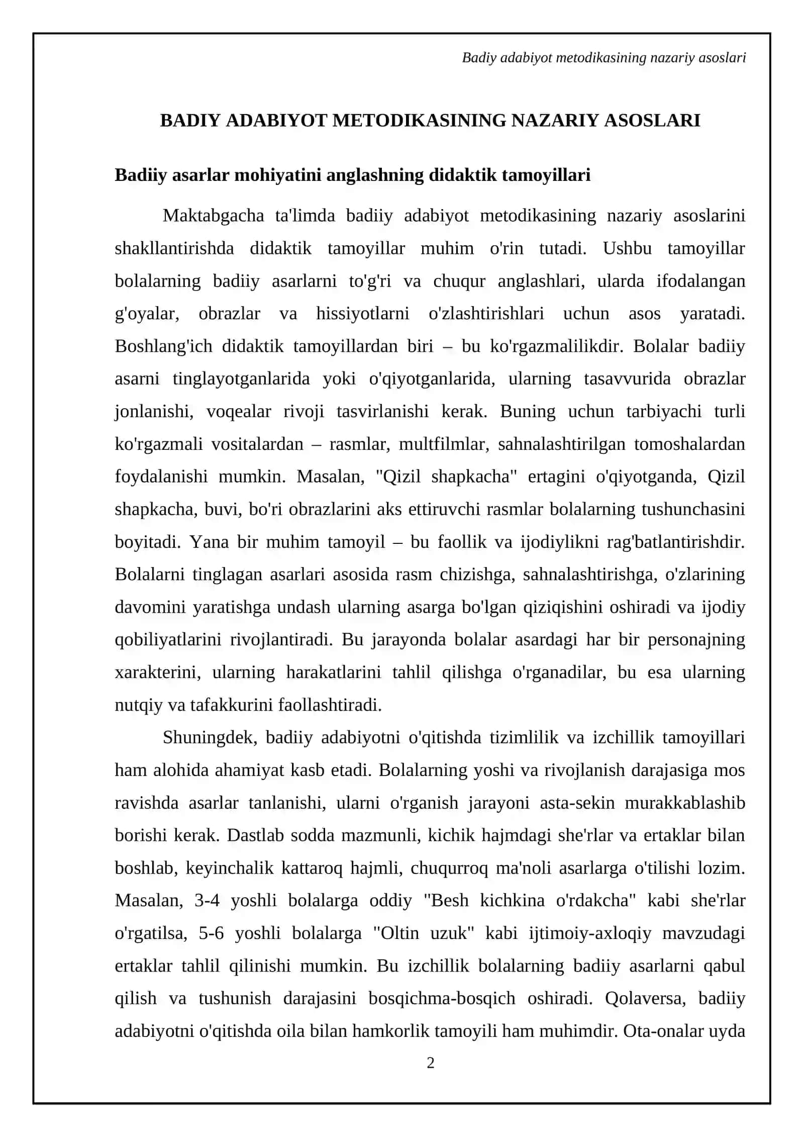 Maktabgacha talimda badiy adabiyot metodikasini oqitish 4