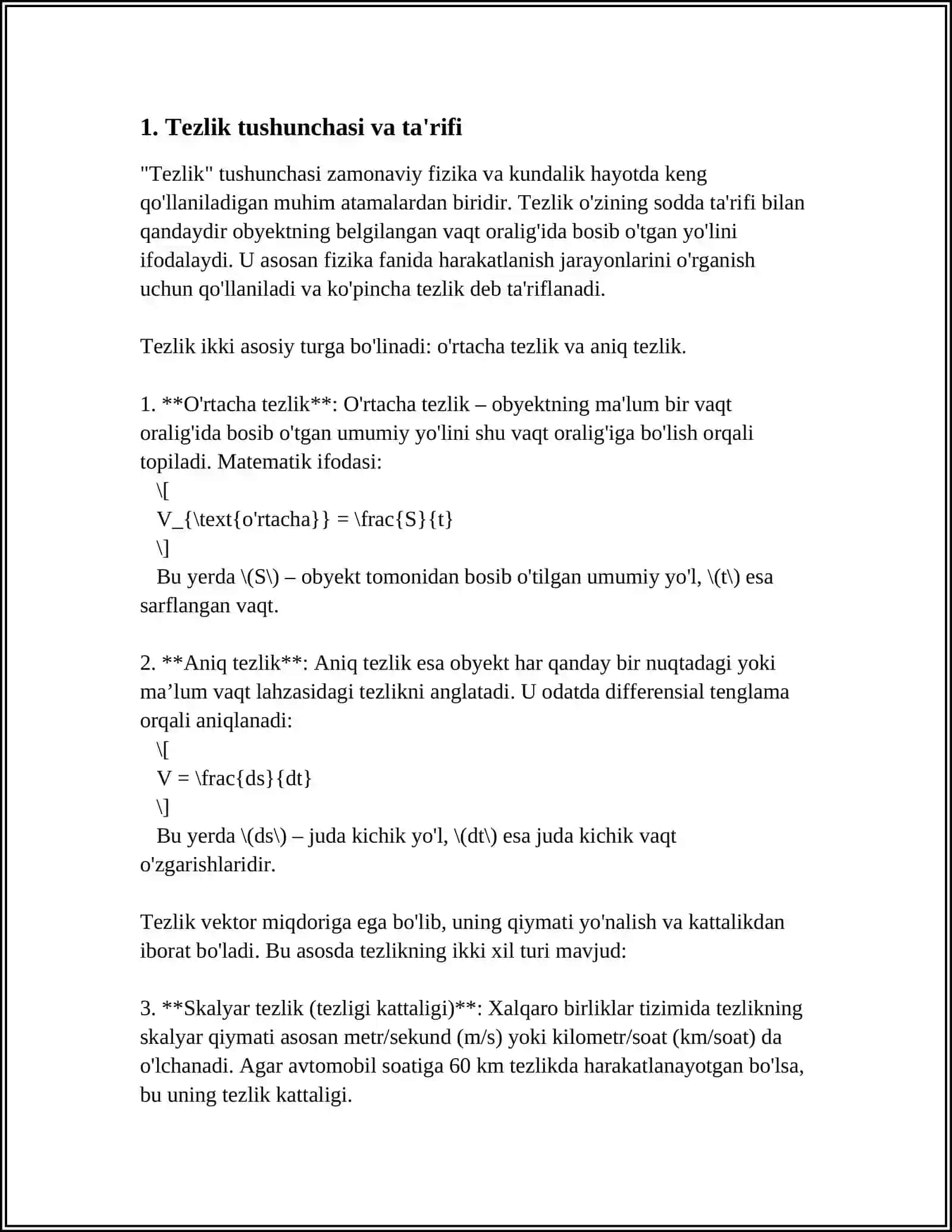 TEZLIK TEZLANISH VA UNING BIRLIGI ONIY TEZLIK HAQIDA 4