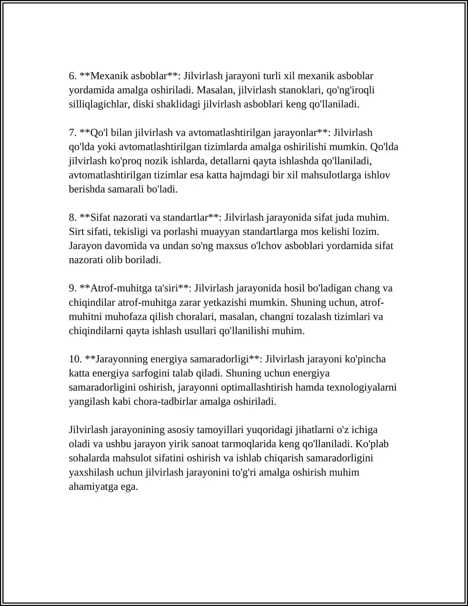DURADGORLIK BUYUMLARINI JILVIRLASH TEXNOLOGIYASI 4