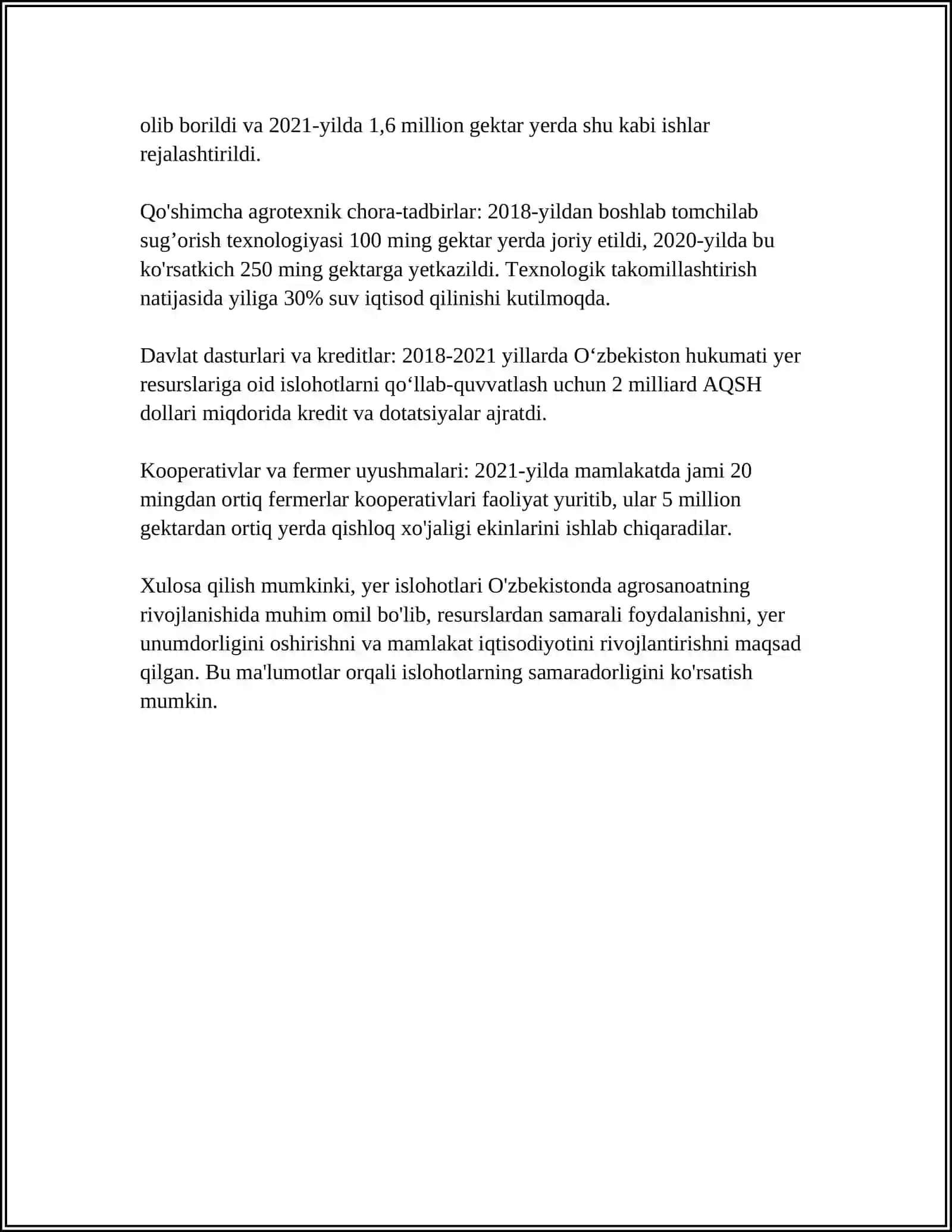 MUSTAQILIK YILLARIDA QISHLOQ XOʻJALIGI VA SANOAT SOHASIDAGI OʻZGARISHLAR 4