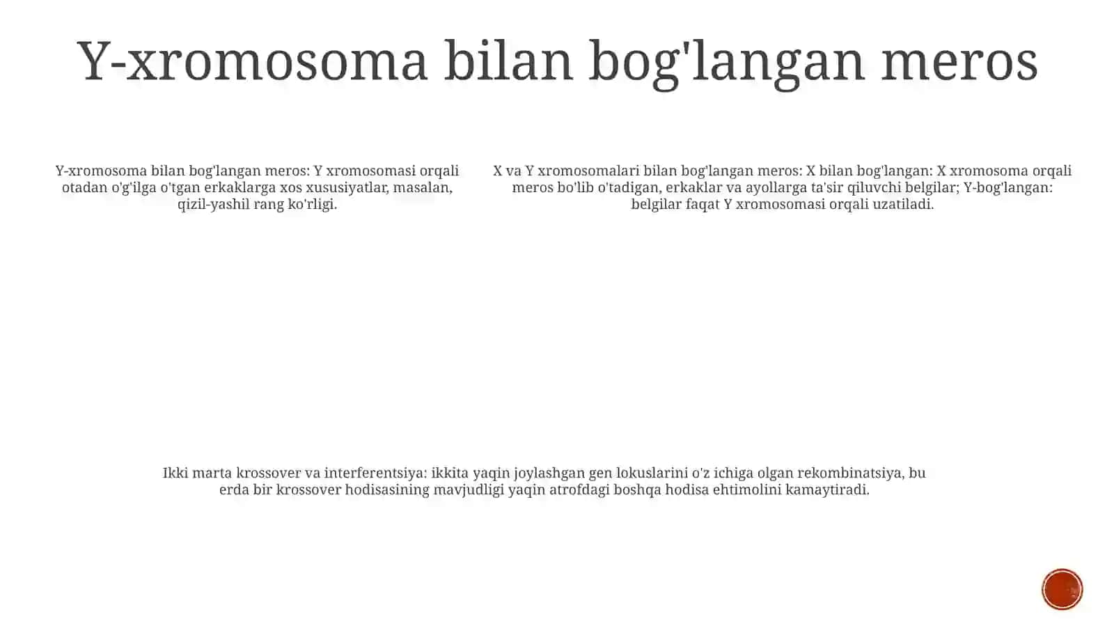 Jins Bilan Birikkan Holda Belgilarning Irsiylanishi 4