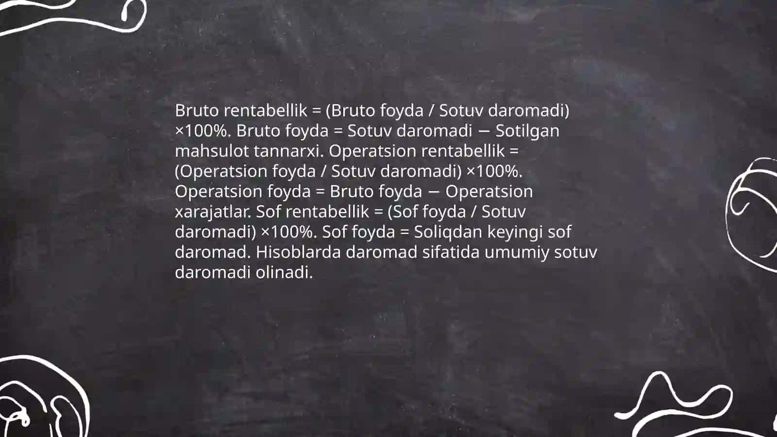 Xoʻjalik yurituvchi subʼektlarning rentabelligini aniqlash 4