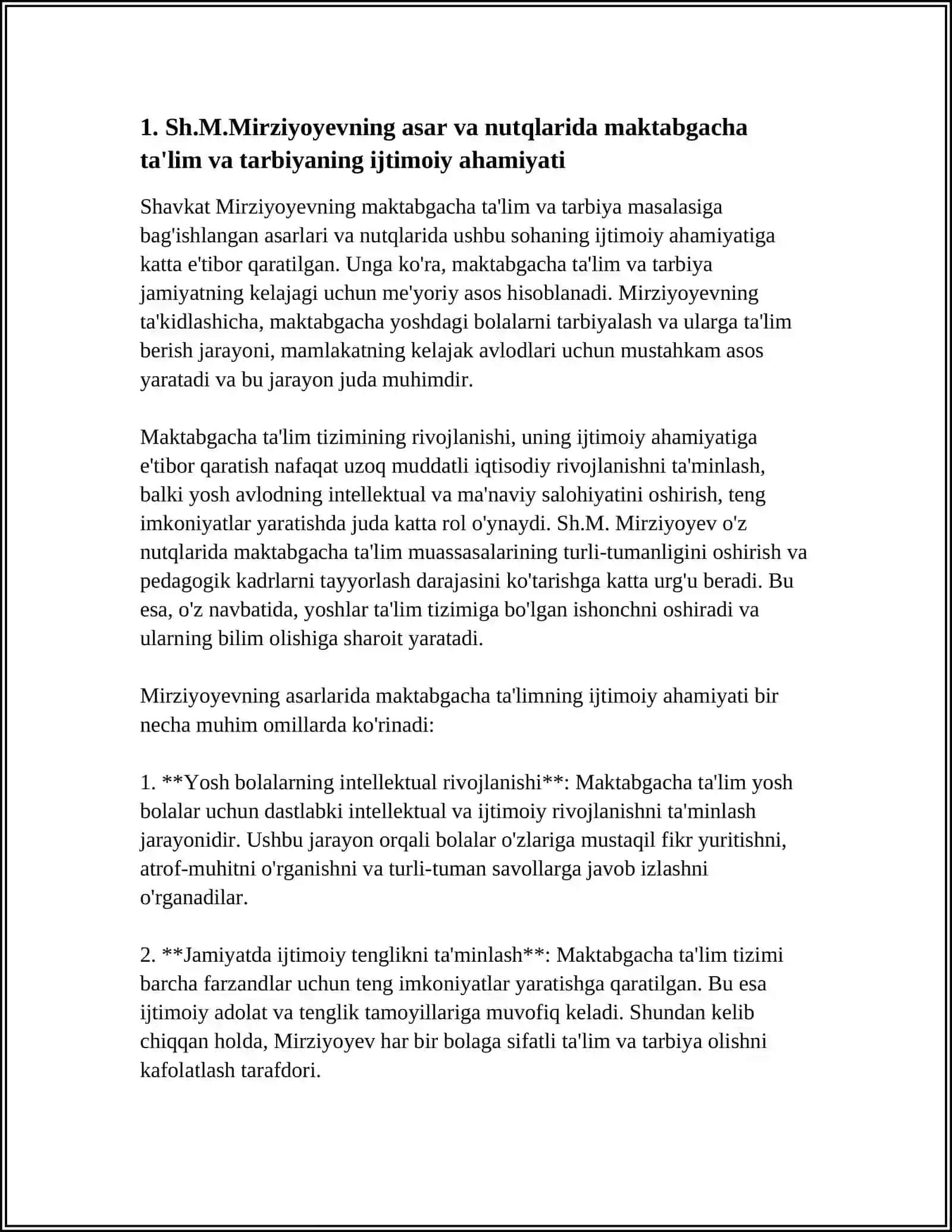 SH.M.MIRZIYOYEVNING ASAR VA NUTQLARIDA MAKTABGACHA TA‘LIM VA TARBIYANING MOHIYATI VA RIVOJLANISH STRATEGIYASI 4