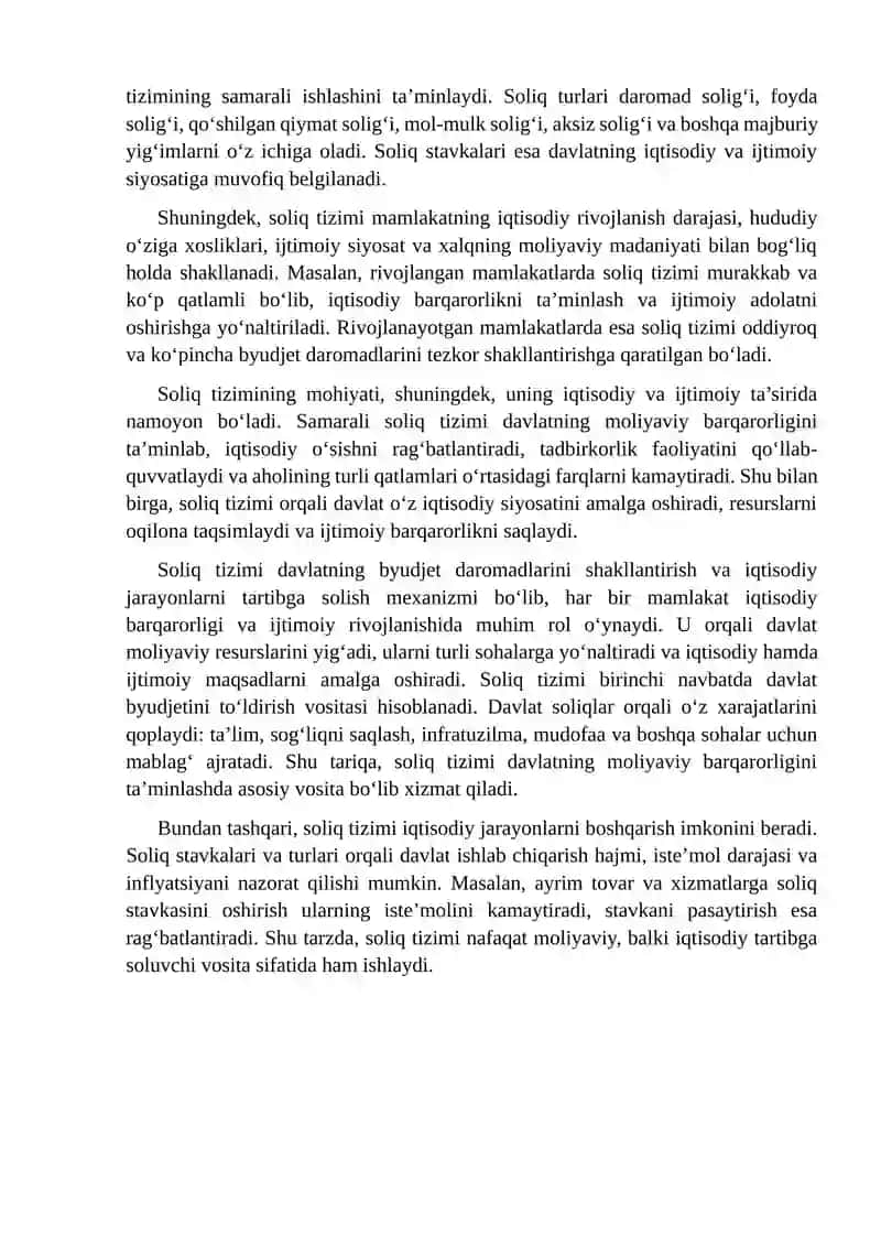 Soliq tizimini iqtisodiy tahlil qilish samaradorlik va tasiri 4
