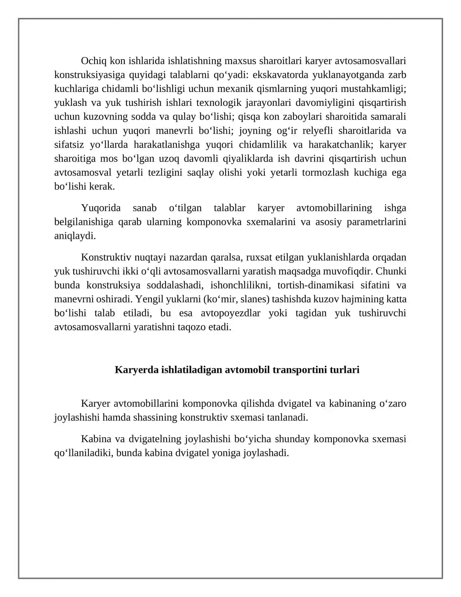 Karyer avtomobil transporti tasnifi 4