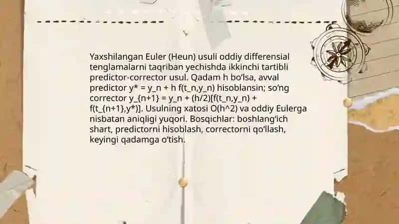 Oddiy differensial tenglamalarni taqriban yechish 4