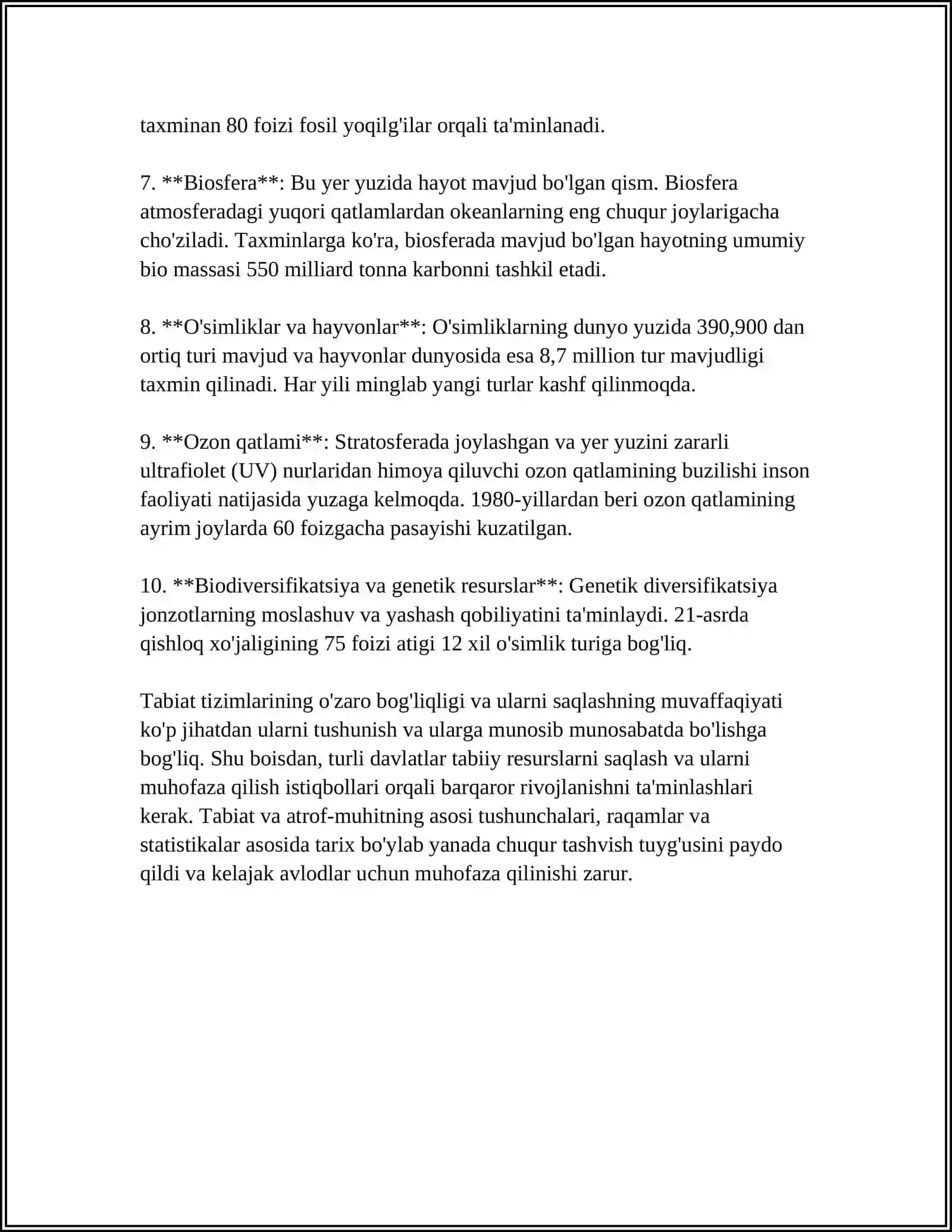 TABIATDA EKOLOGIK BOG'LANISHLAR HAQIDA MA'LUMOTLARNI SHAKLLANTIRISH 4