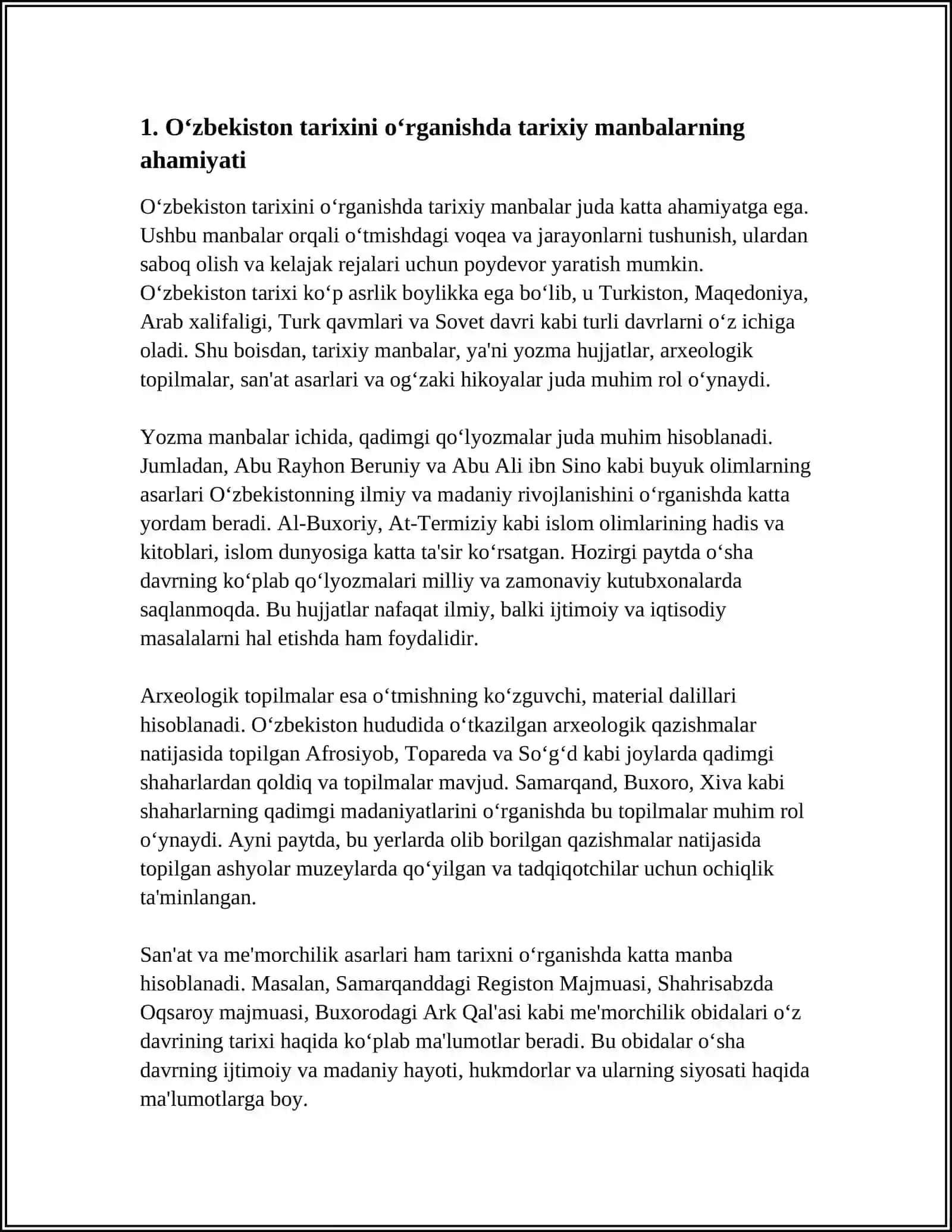 O'ZBEKISTON TARIXINI O'RGANISHNING NAZARIY METODOLOGIK TAMOYILLARI VA UNI O'RGANISHNING AHAMIYATI 4
