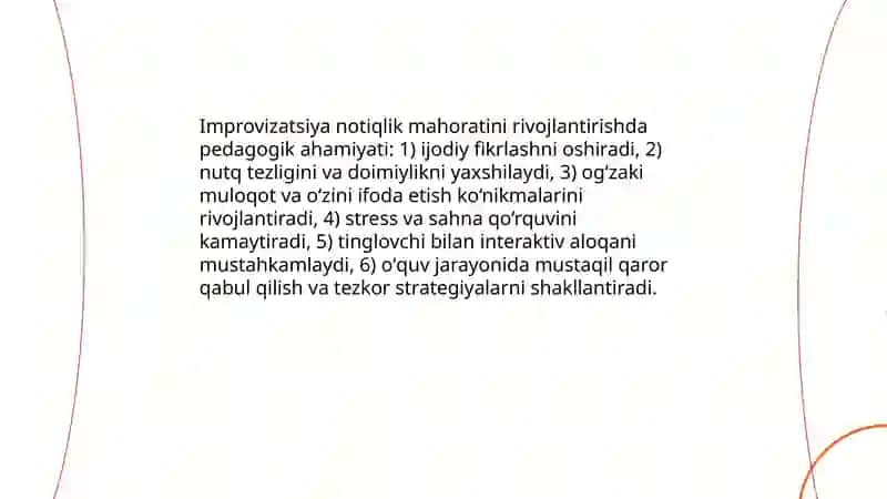Improvizatsiyaning notiqlik mahoratidagi o'rni 4