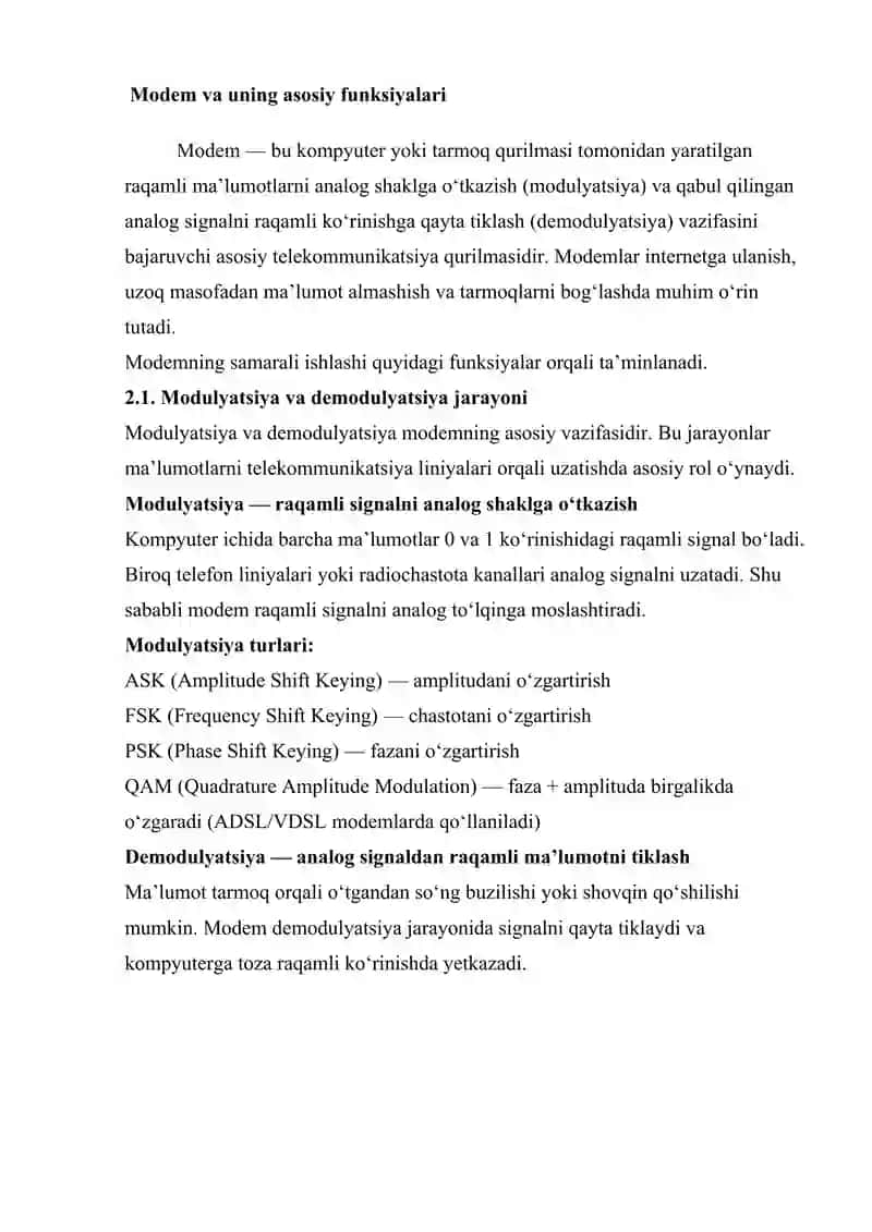 Modemlarda qo‘llaniluvchi protokollar va interfeyslar 4