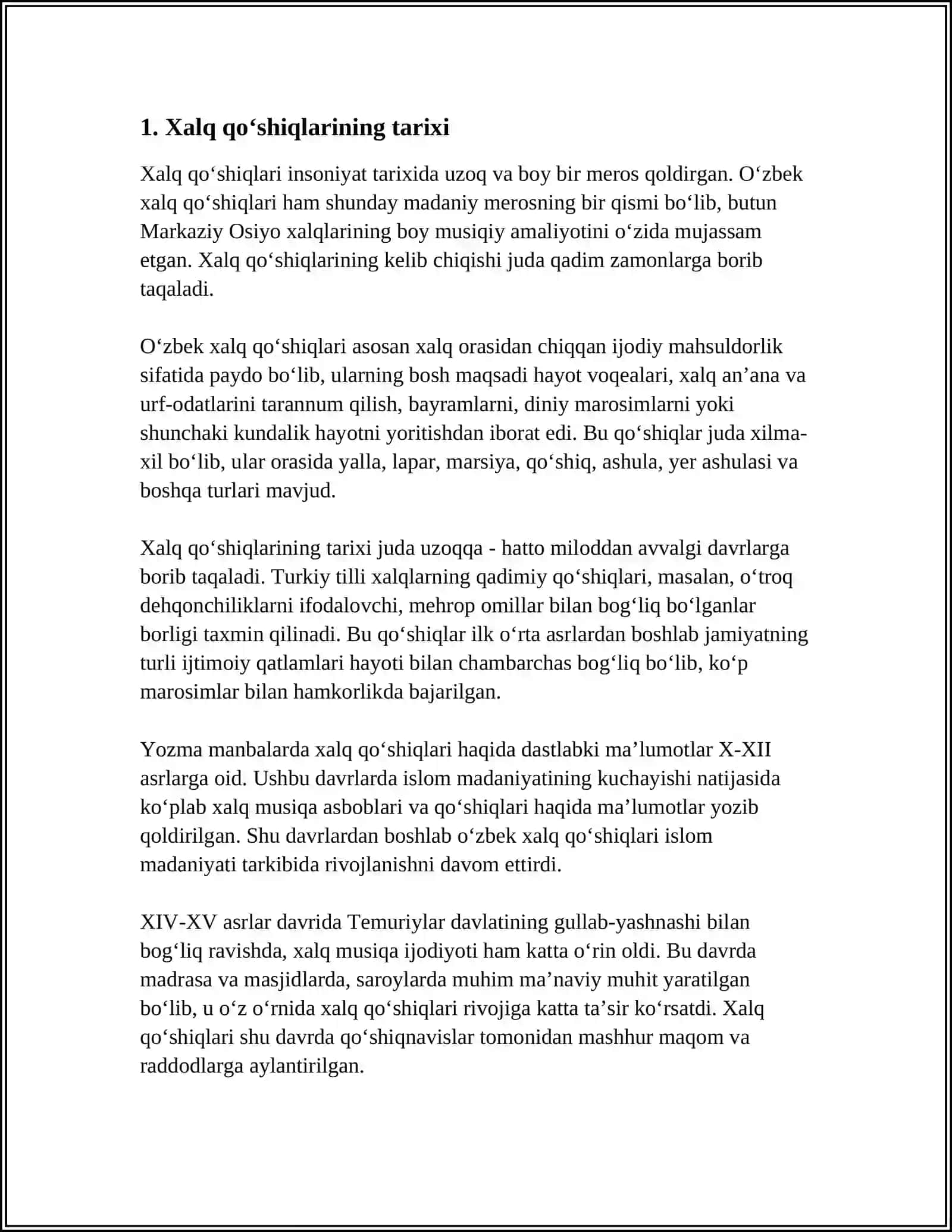 XALQ QOʻSHIQLARINING OʻZIGA XOS XUSUSIYATLARI 4