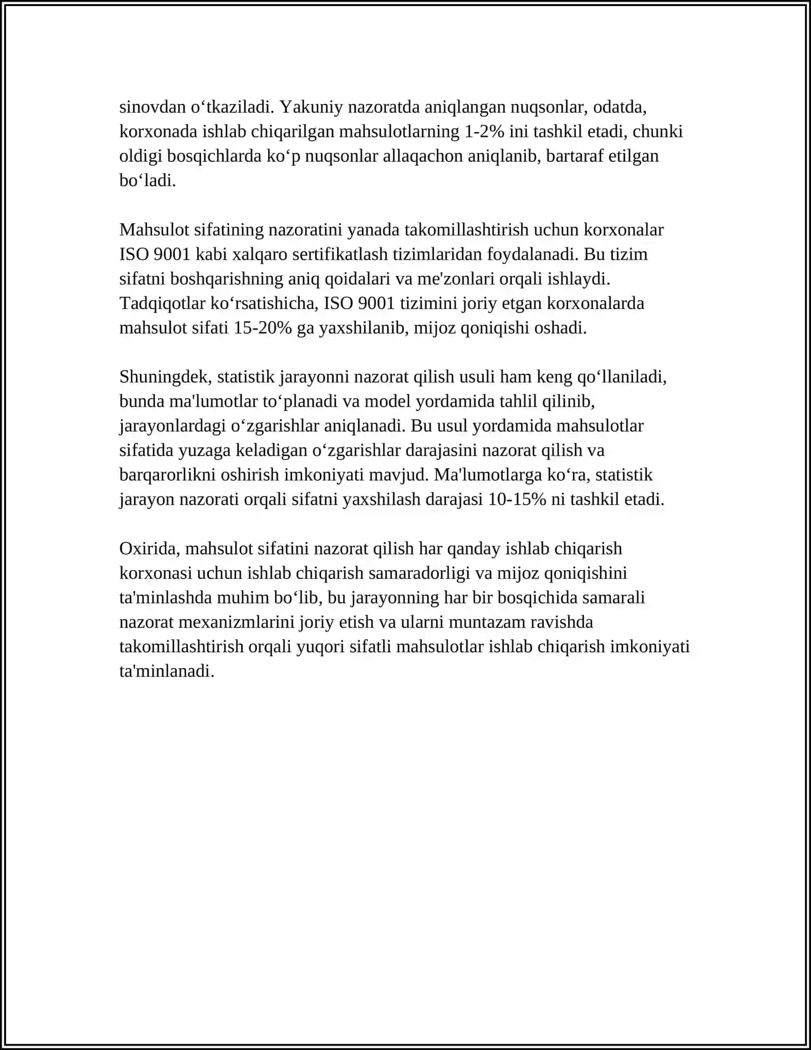 Mahsulot sifatini nazorat qilish 4