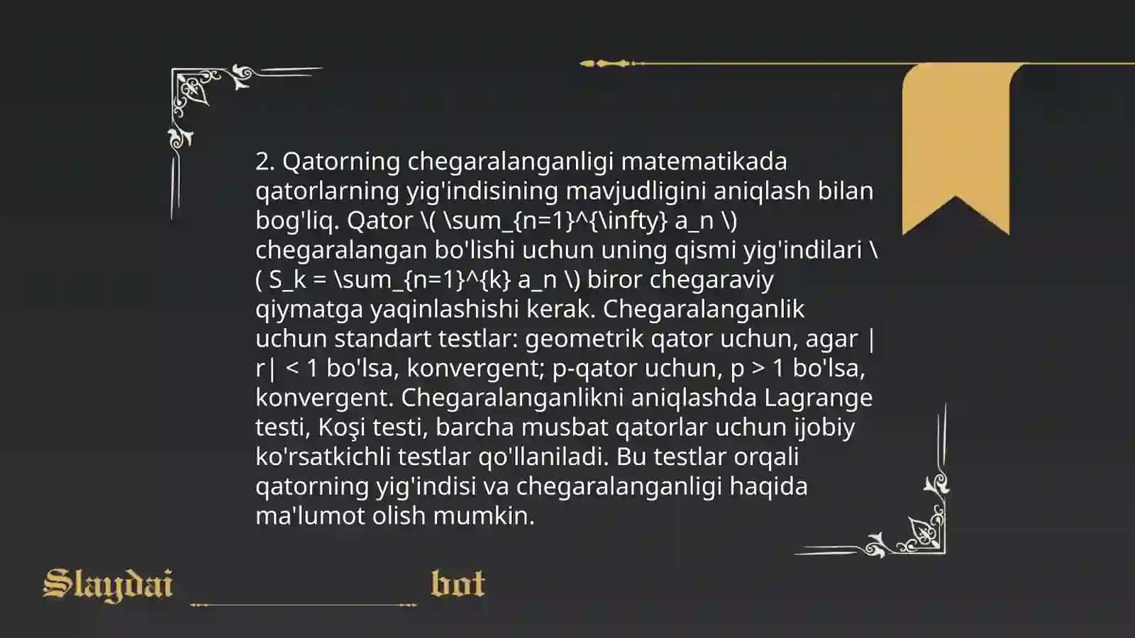 Sonli qatorlar mavzusi 4