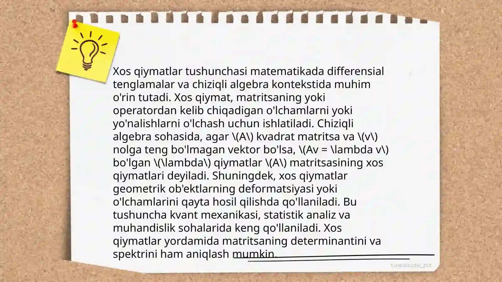 Xos vektorlar va xos qiymatlar 4