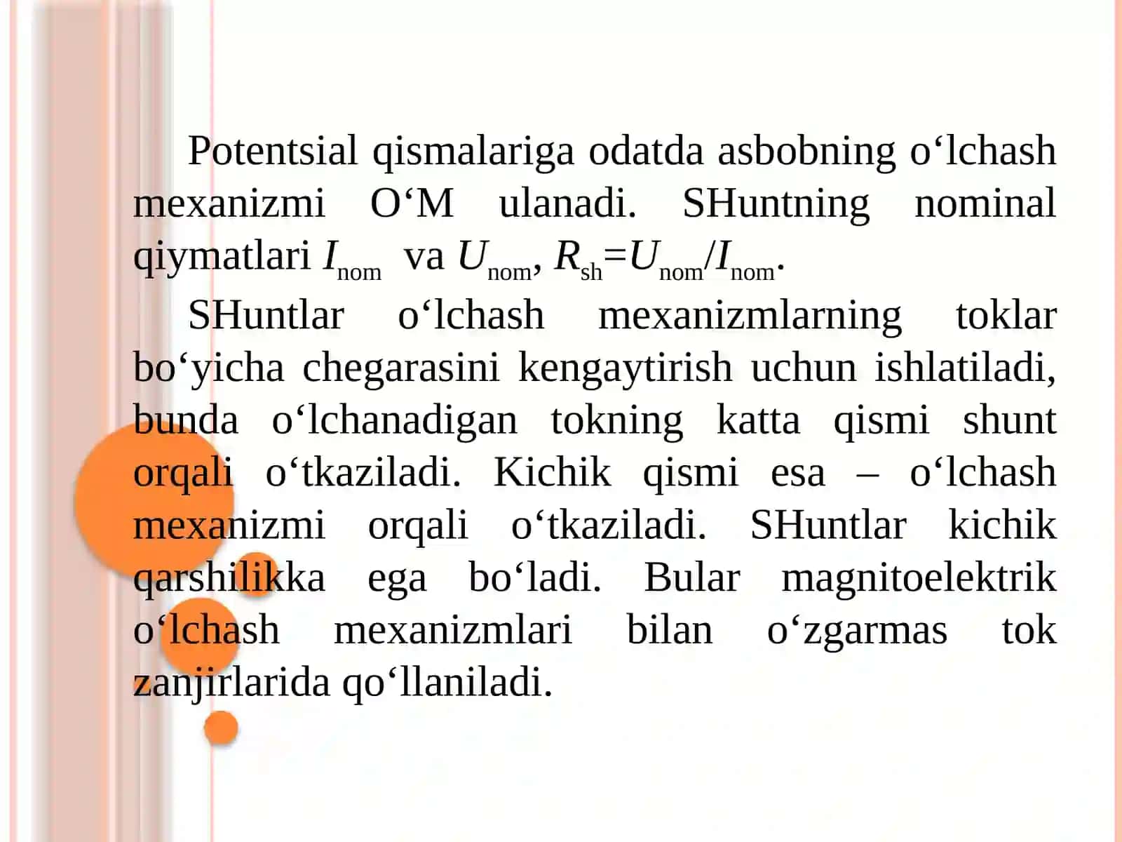 Elektr o'lchovlari fanidagi taqdimot 4