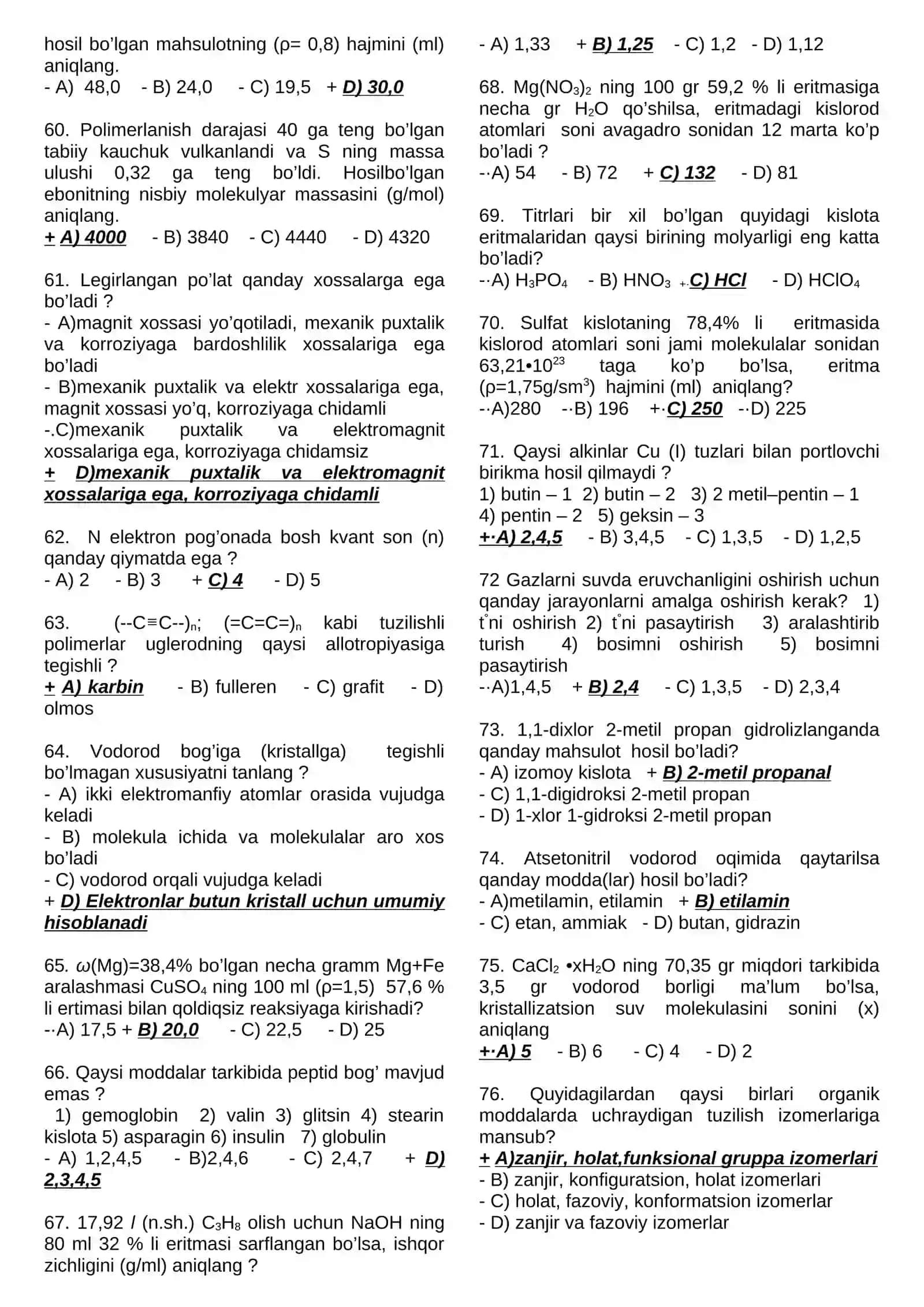 Massa nisbatlari 4