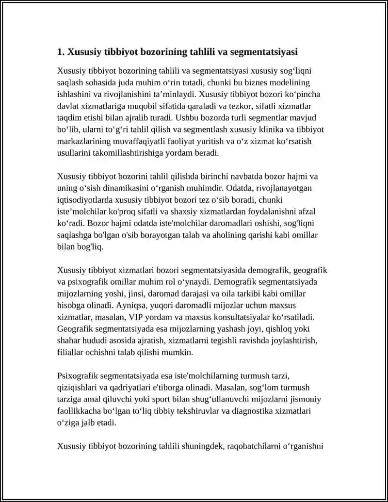 XUSUSIY TIBBIYOT XIZMATLARIDA MARKETING FAOLIYATINI BOSHQARISH 4